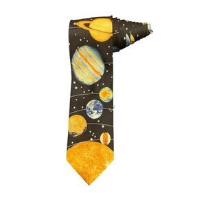 Wild Ties Solar System Plants Moon Stars Novelty Necktie Saturn Earth Venus